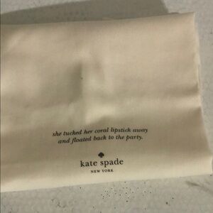 Kate Spade Cream Fabric Dust Bag New
